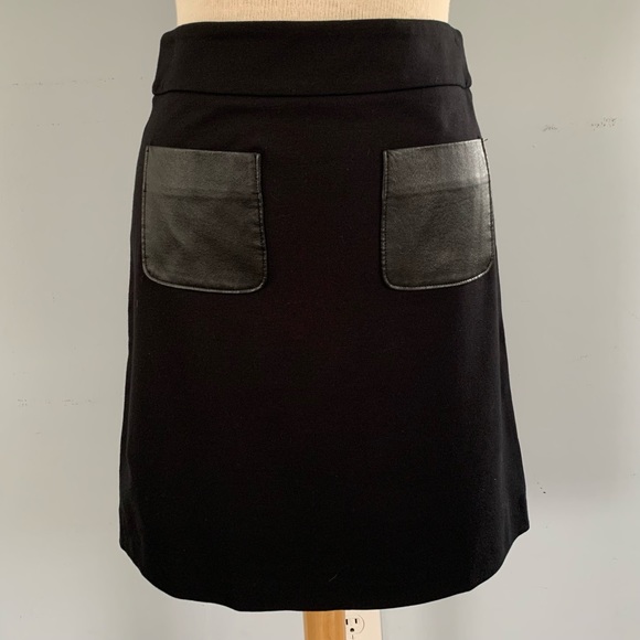 Nordstrom black ponte & faux leather skirt with vegan patch pockets by Halogen - Picture 14 of 14